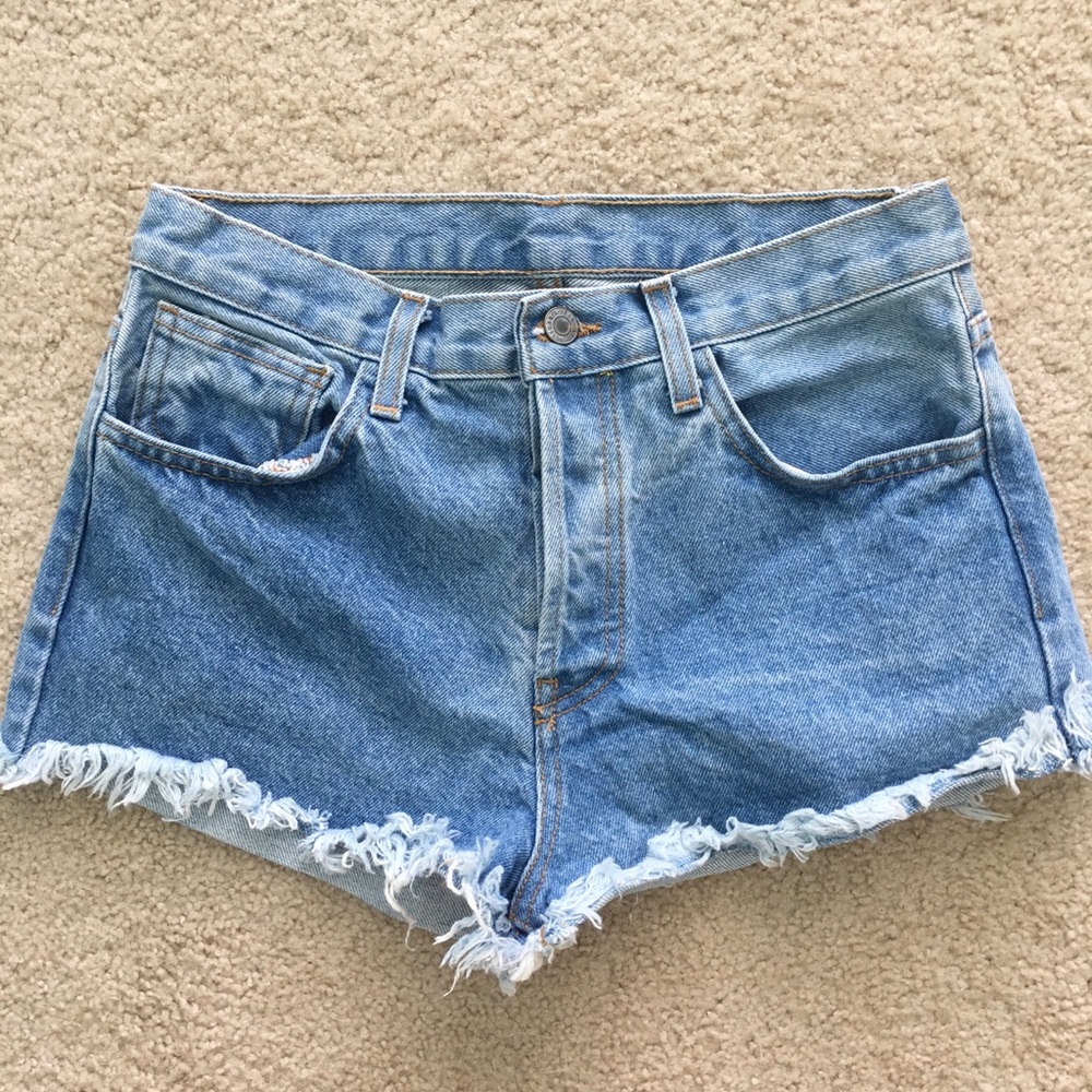 John Galt bouquet denim shorts